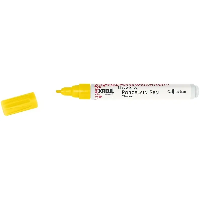 Bestseller Kreul Glass & Porcelain pen classic – medium signaal geel