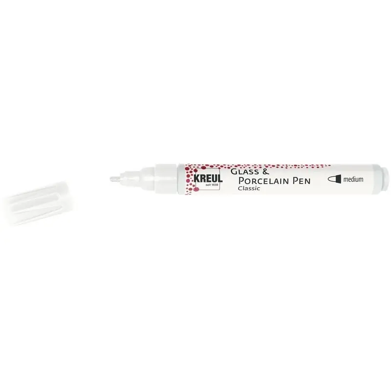 Kreul Glass & Porcelain pen classic – medium wit Laatste Versie