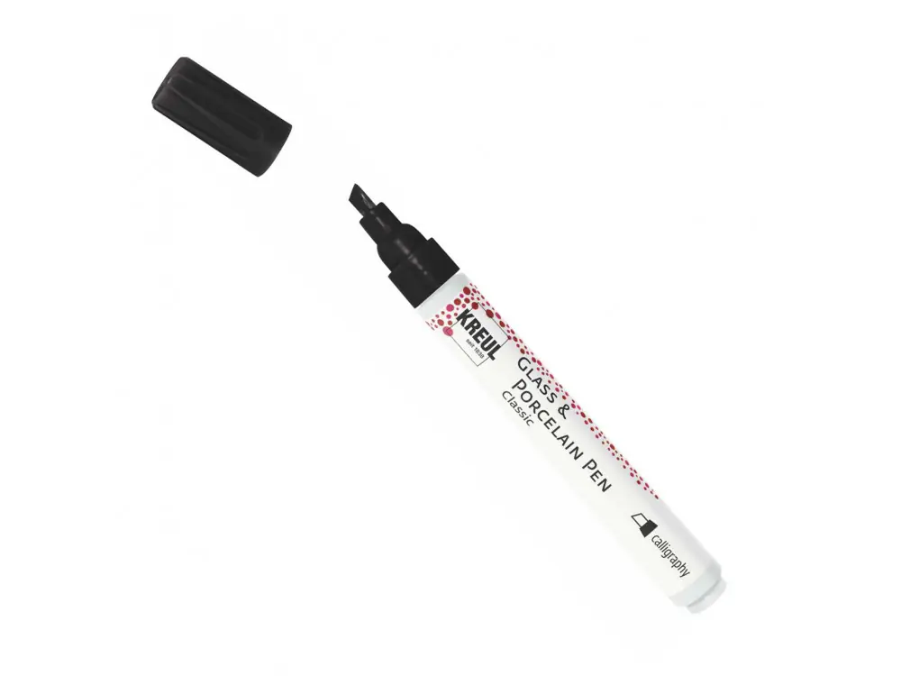Hoge Kwaliteit Kreul Glass & Porcelain pen classic – calligraphy zwart