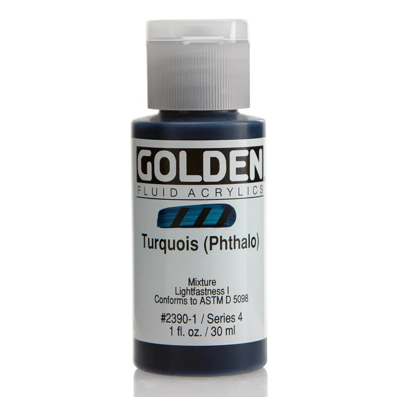 Laatste Versie Golden fluid acrylics 30ml – S4 – 2390 turquoise (phthalo)