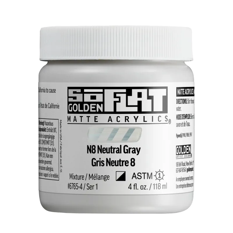 Op = Op Golden so flat matte acrylics 118ml – S2 – 6765 – N8 neutral grey
