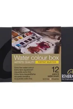 Superprijs Rembrandt aquarelverf 1/2 napje – set 12 metaal portret