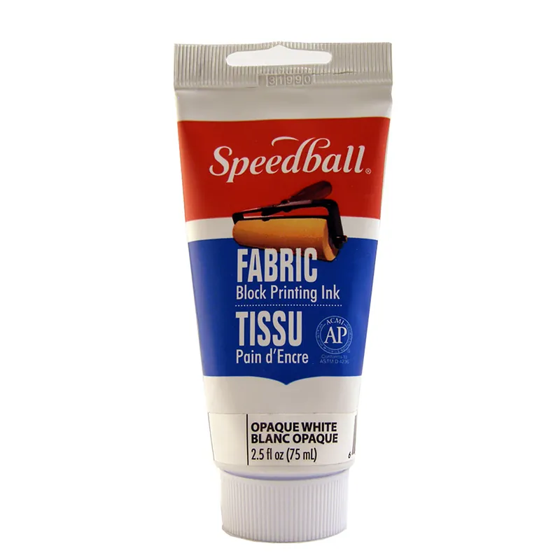Gecertificeerd Speedball textiel block printing ink 75ml – 3585 wit dekkend