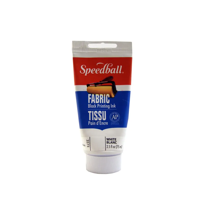 Speedball textiel block printing ink 75ml – 3573 wit Direct Verzonden