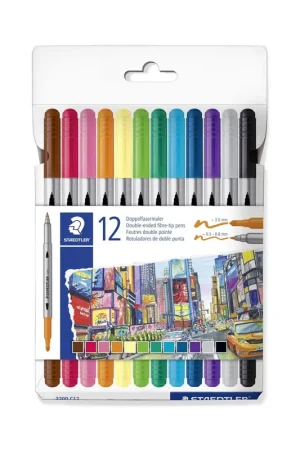 Staedtler duo viltstift – set 12 Op = Op