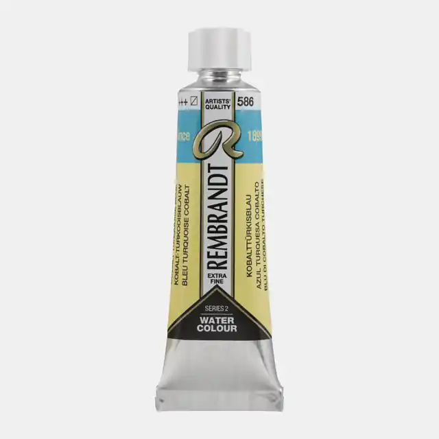 Gecertificeerd Rembrandt aquarelverf 10ml S3 – 586 kobalt turkooisblauw