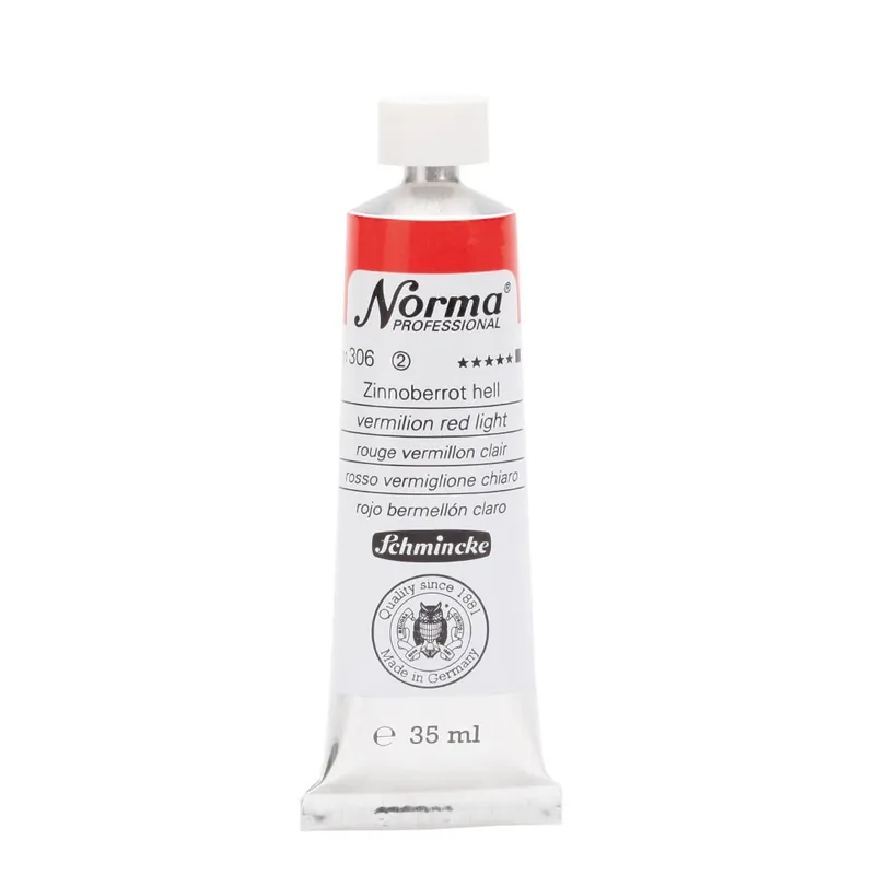Seizoensaanbieding Schmincke Norma olieverf 35ml – 306 vermilion red light