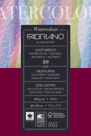 Fabriano Studio watercolour – 200gr 20 x 20 Merkproduct