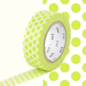 Weekendaanbieding Washitape Ikigai – serie groen – dot lime