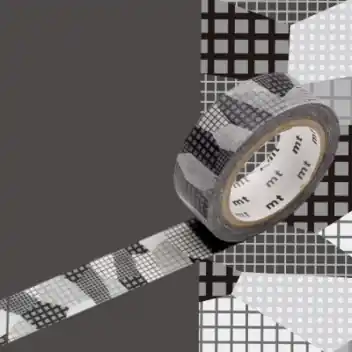 Finale Uitverkoop Washitape Ikigai – serie zwart/wit – seperate check monochrome