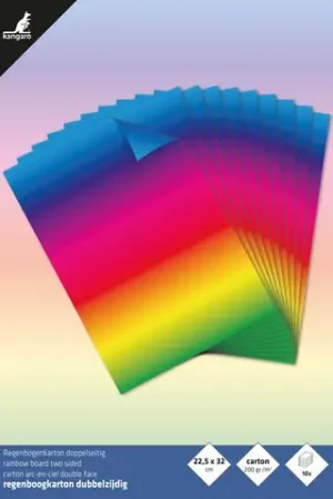 Weekendaanbieding Kangaro regenboogkarton 22,5 x 32cm 10 vel