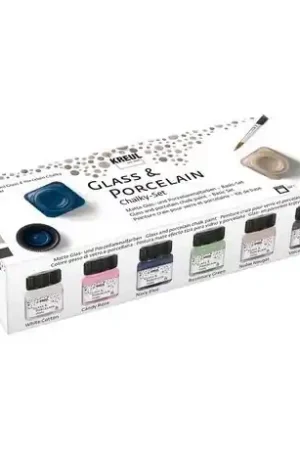 Veilige Betaling Kreul glass & porcelain chalky set 6x20ml met penseel
