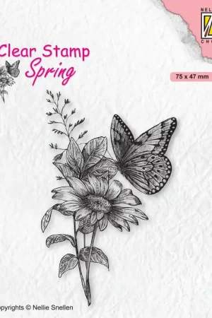 Nellie's choice clearstamp – spring butterfly Rechtstreeks Van De Fabrikant