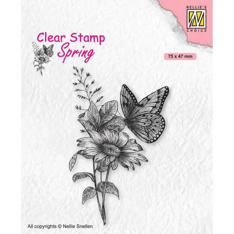 Nellie's choice clearstamp – spring butterfly Rechtstreeks Van De Fabrikant