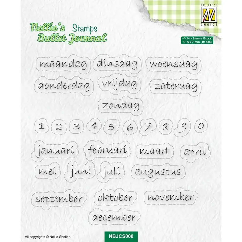 Nellie's choice clearstamp – Dutch calender indications Goedkoop