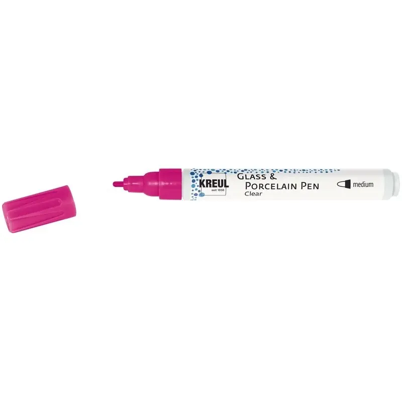 Koopje Kreul Glass & Porcelain pen clear – medium pink
