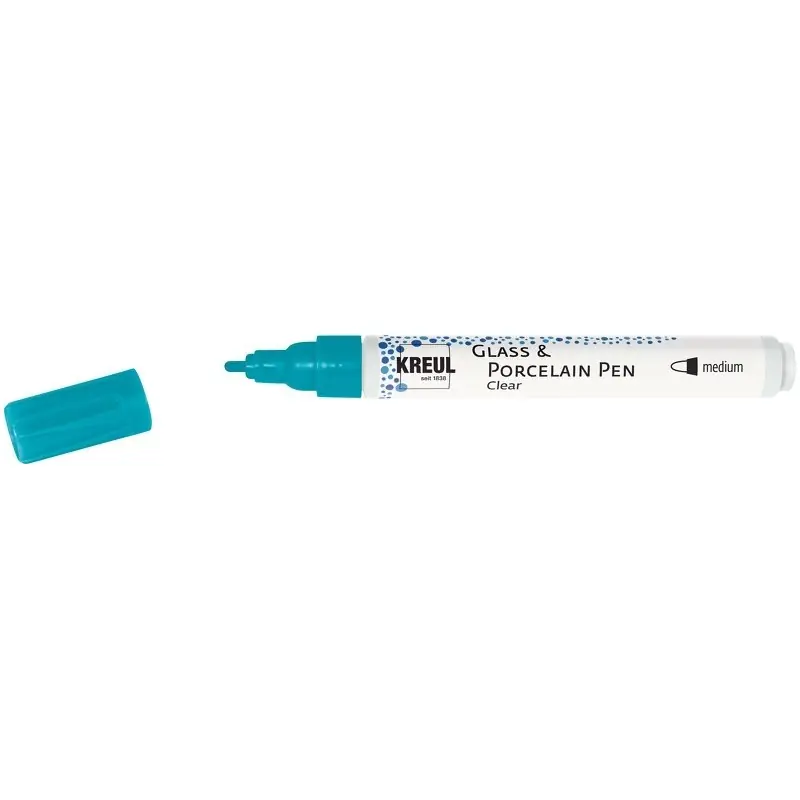 Flitsaanbieding Kreul Glass & Porcelain pen clear – medium turqoise
