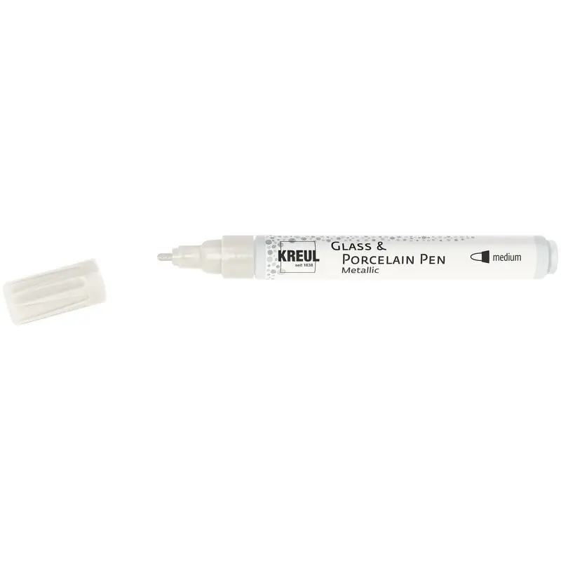 Betaalbaar Kreul Glass & Porcelain pen metallic – medium parelwit
