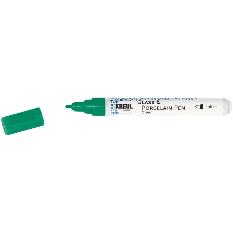 Kreul Glass & Porcelain pen clear – medium groen Weekendaanbieding