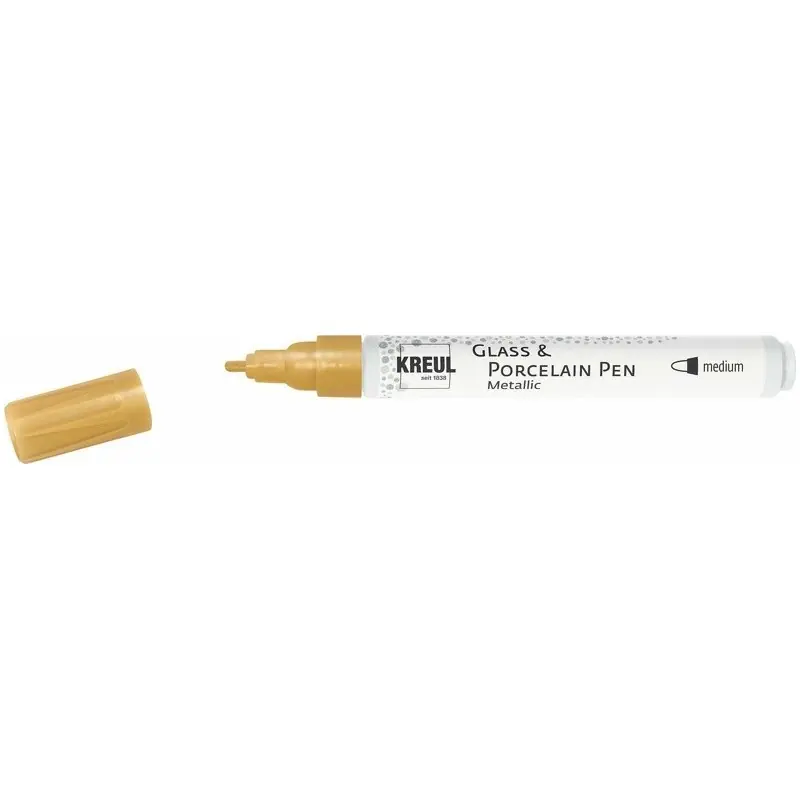 Kreul Glass & Porcelain pen metallic – medium goud Hete Deal