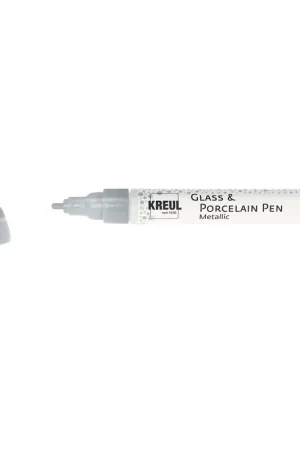 Kreul Glass & Porcelain pen metallic – medium zilver Aanbieding