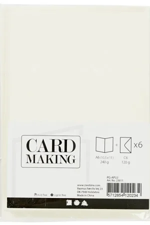 Card making – set 6 kaarten met enveloppe – A6 off-white Aanbieding