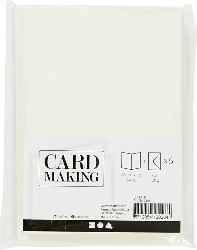 Card making – set 6 kaarten met enveloppe – A6 off-white Aanbieding