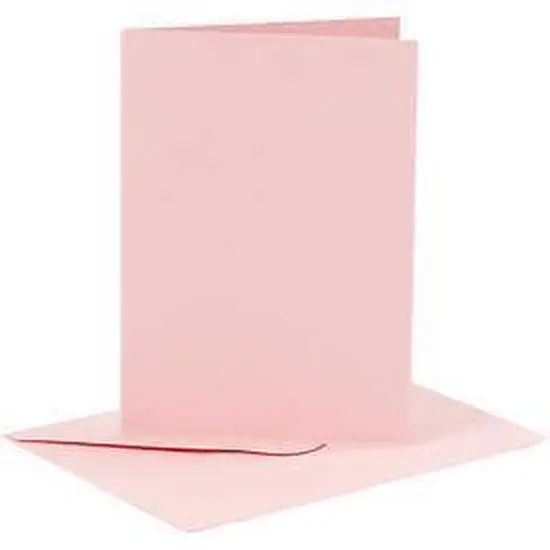 Card making – set 6 kaarten met enveloppe – A6 roze Aanbieding