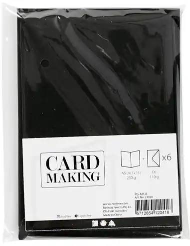 Bestseller Card making – set 6 kaarten met enveloppe – A6 zwart