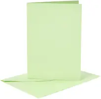 Card making – set 6 kaarten met enveloppe – A6 lichtgroen Laatste Kans