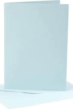 Gereduceerde Prijs Card making set 4 kaarten met enveloppe 13×18 licht blauw