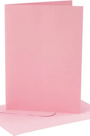 Flitsaanbieding Card making set 4 kaarten met enveloppe 13×18 roze
