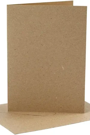 Lage Prijs Card making set 4 kaarten met enveloppe 13×18 kraft bruin