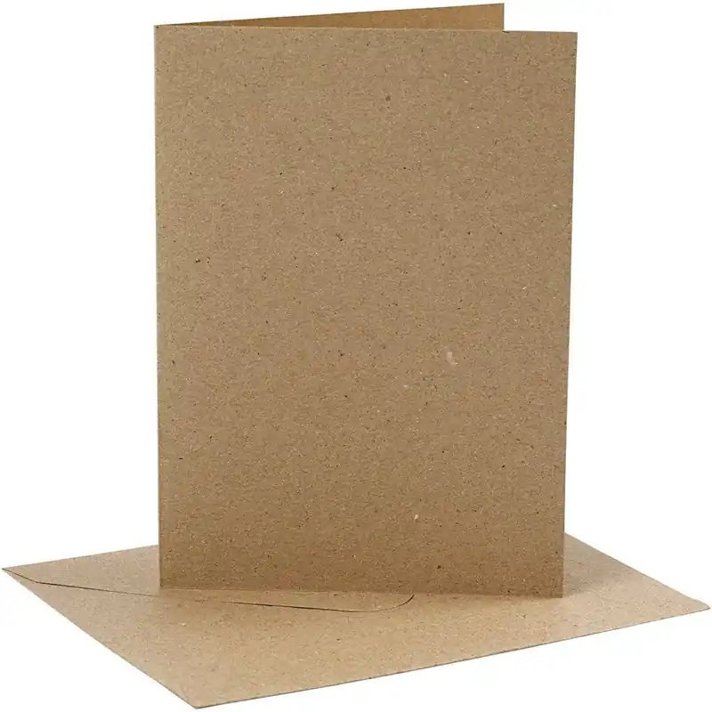 Lage Prijs Card making set 4 kaarten met enveloppe 13×18 kraft bruin
