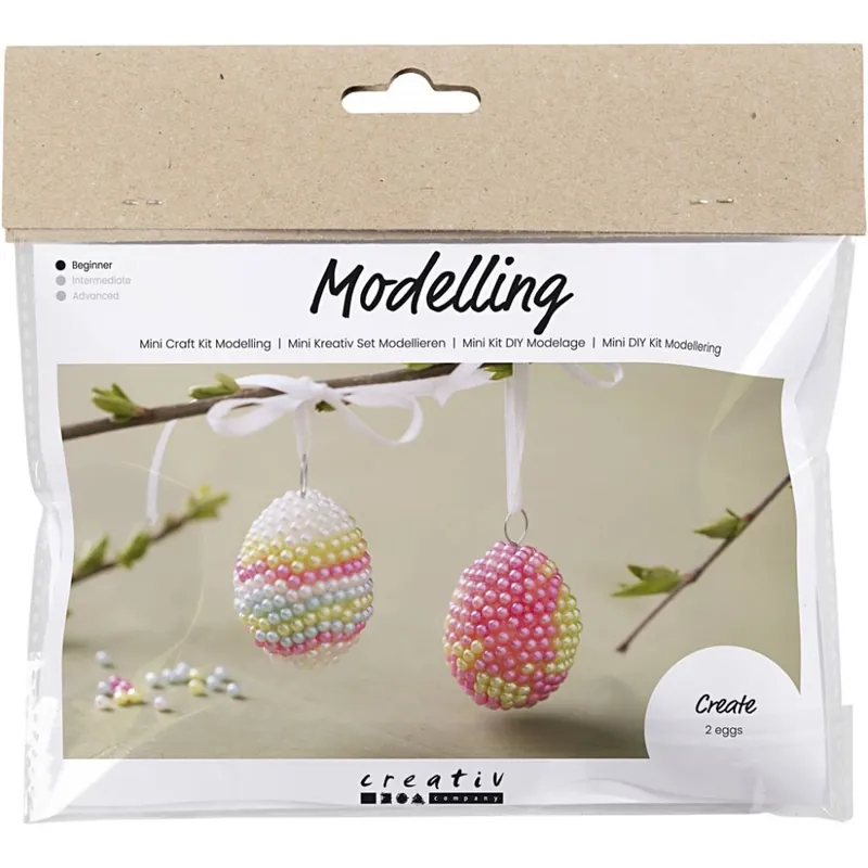 Mini Hobbyset Boetseren Paaseieren met Kralen Finale Uitverkoop