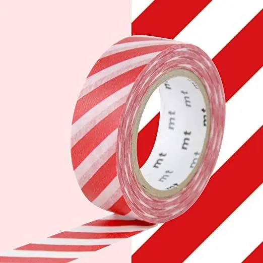 Betrouwbaar Washitape Ikigai – serie rood – stripe red