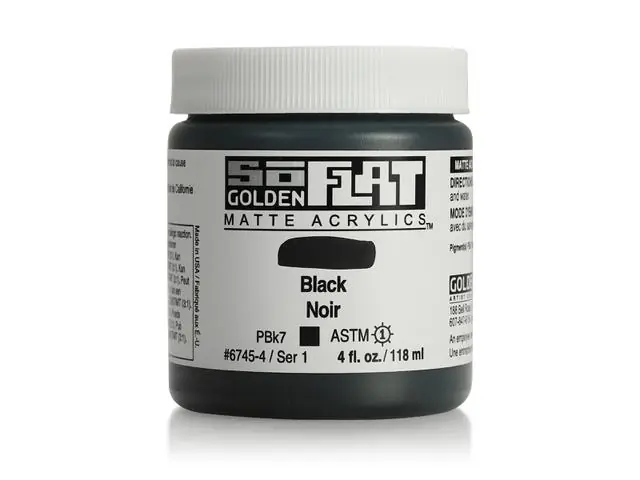 Gratis Retour Golden so flat matte acrylics 118ml – S1 – 6745 black
