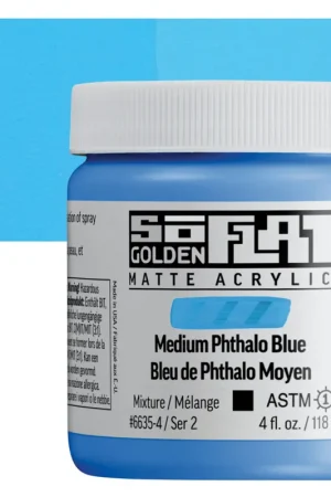 Golden so flat matte acrylics 118ml – S2 – 6635 Medium Phtalo Blue Gratis Retour