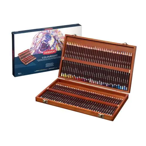 Derwent Coloursoft set 72 hout Merkproduct