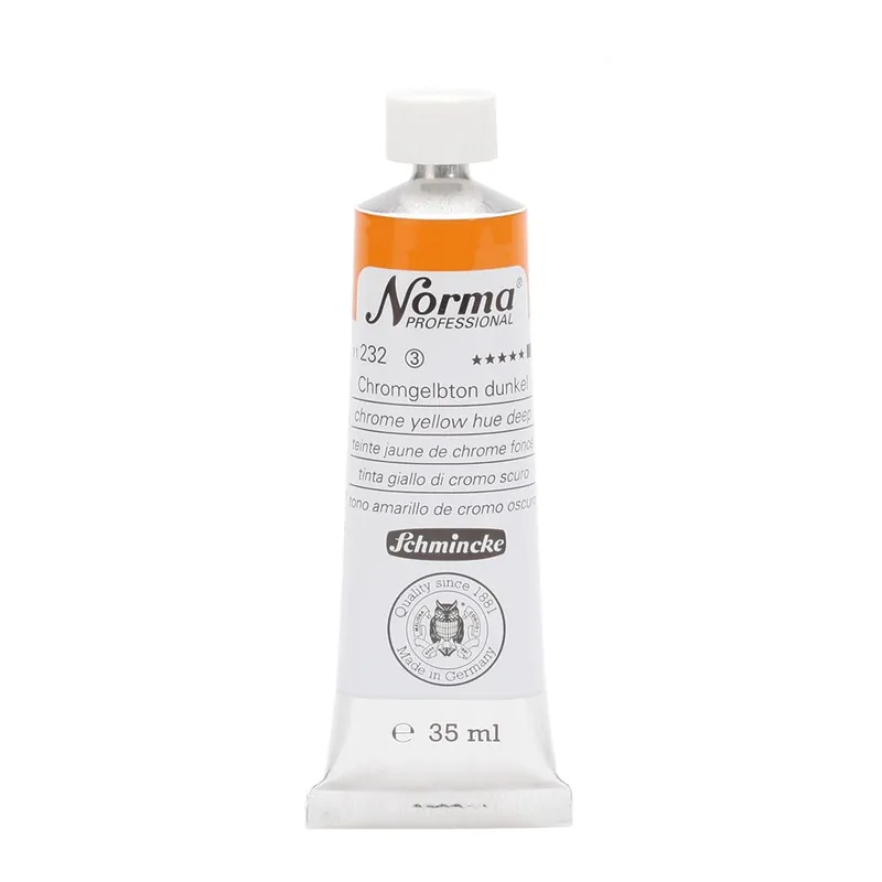 Schmincke Norma olieverf 35ml – 232 chrome yellow hue deep Op = Op