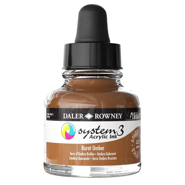 DalerRowney System3 acrylic ink 223 Burnt Umber, 29,5ml Nu Kopen