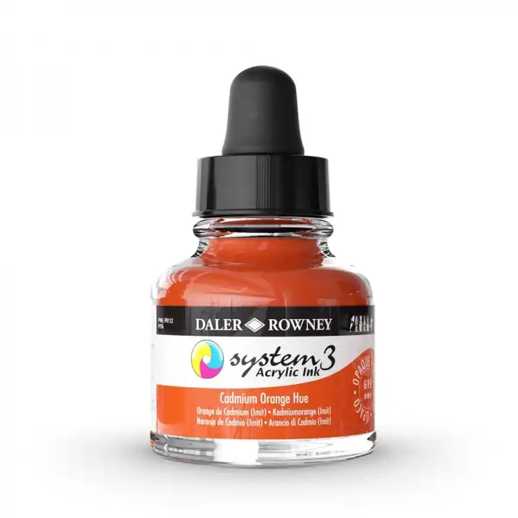 DalerRowney System3 acrylic ink 619 Cadmium Orange Hue , 29,5ml Gratis Verzending