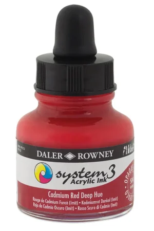 DalerRowney System3 acrylic ink 504 Cadnium Red Deep Hue, 29,5ml Op = Op