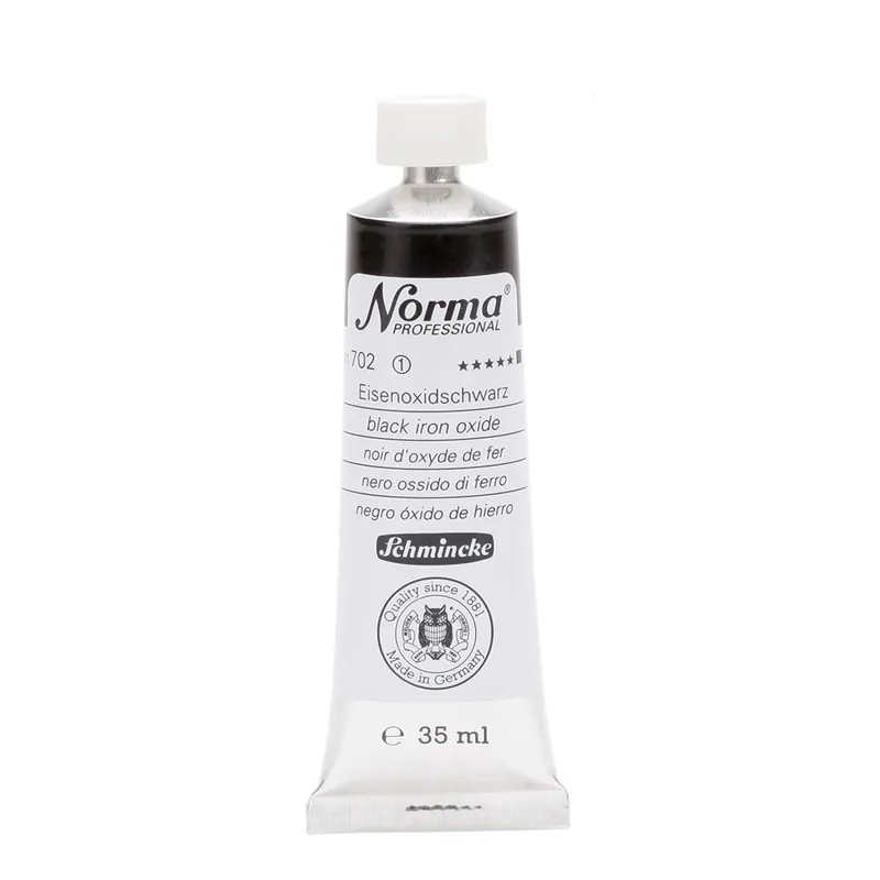 Schmincke Norma olieverf 35ml – 702 black iron oxide Gecertificeerd
