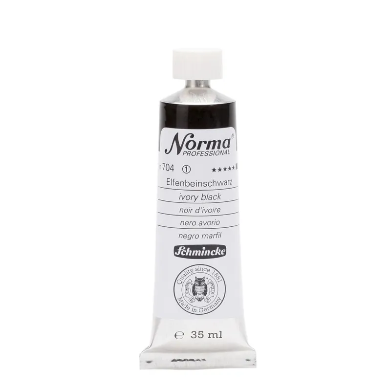 Schmincke Norma olieverf 35ml – 704 ivory black Bestseller