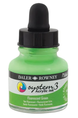 Tijdelijk Beschikbaar DalerRowney System3 acrylic ink 349 Fluorescent Green, 29,5ml