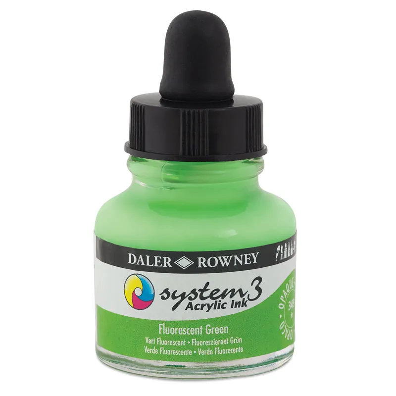 Tijdelijk Beschikbaar DalerRowney System3 acrylic ink 349 Fluorescent Green, 29,5ml