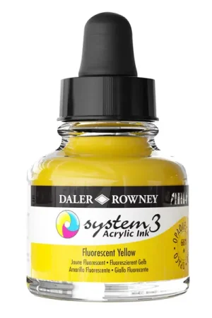 DalerRowney System3 acrylic ink 681 Fluorescent Yellow, 29,5ml Koop Online