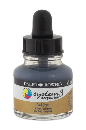 DalerRowney System3 acrylic ink 701 Gold (Imit), 29,5ml Gereduceerde Prijs