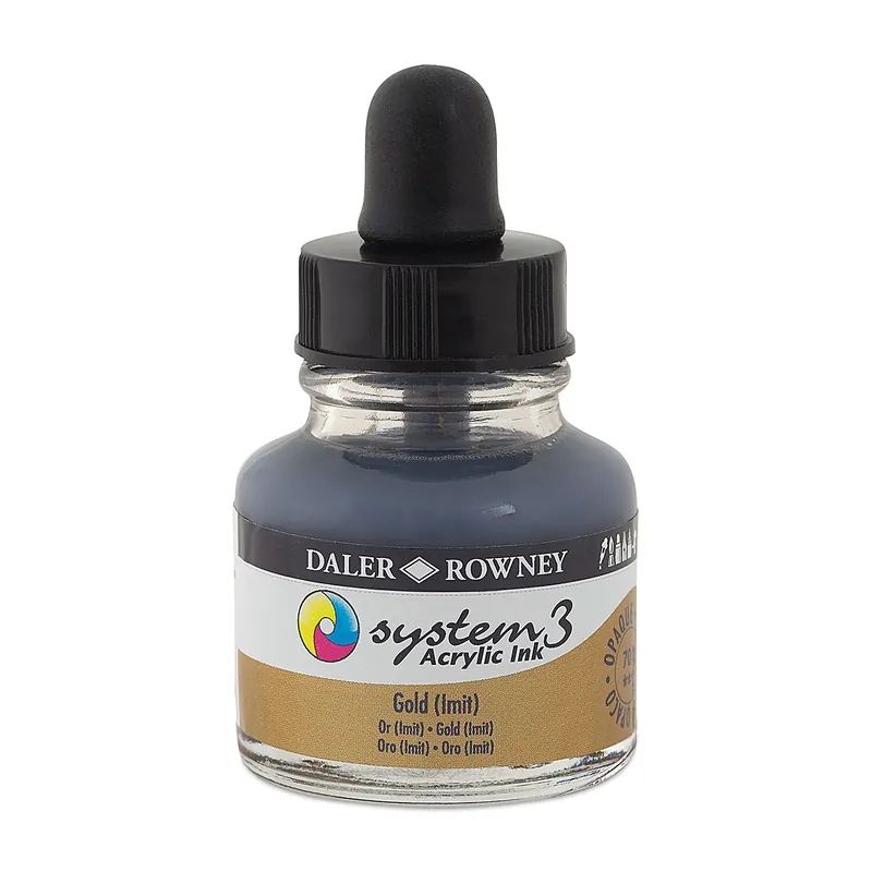 DalerRowney System3 acrylic ink 701 Gold (Imit), 29,5ml Gereduceerde Prijs